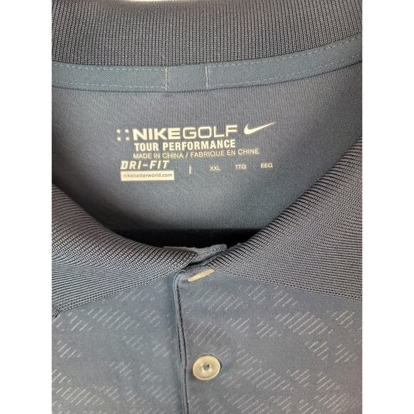 Nike Golf Tour Performance Dri-Fit Geometric Polo Shirt Men's Blue XXL - Picture 4 of 9